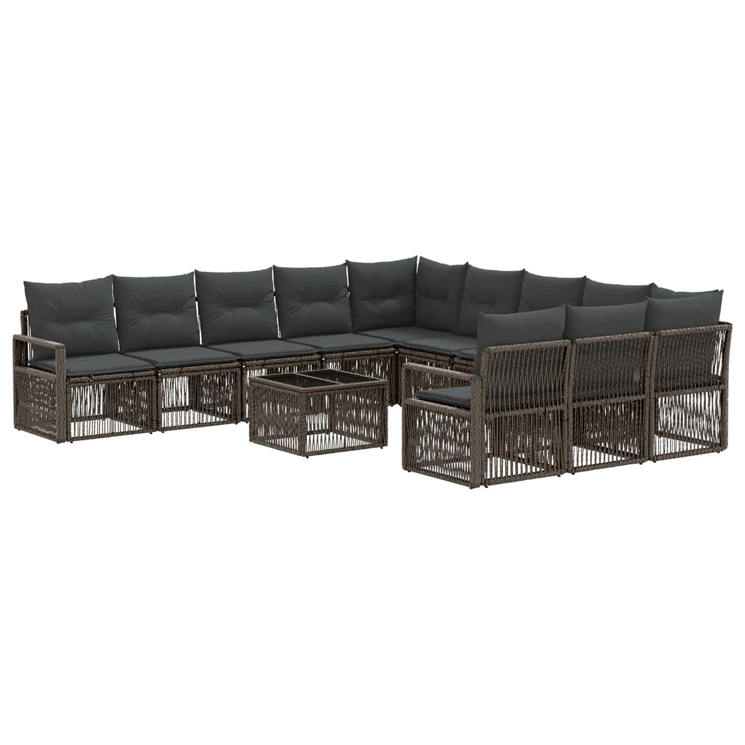 Havesofa Sæt 12 stk. Grå polyrattan