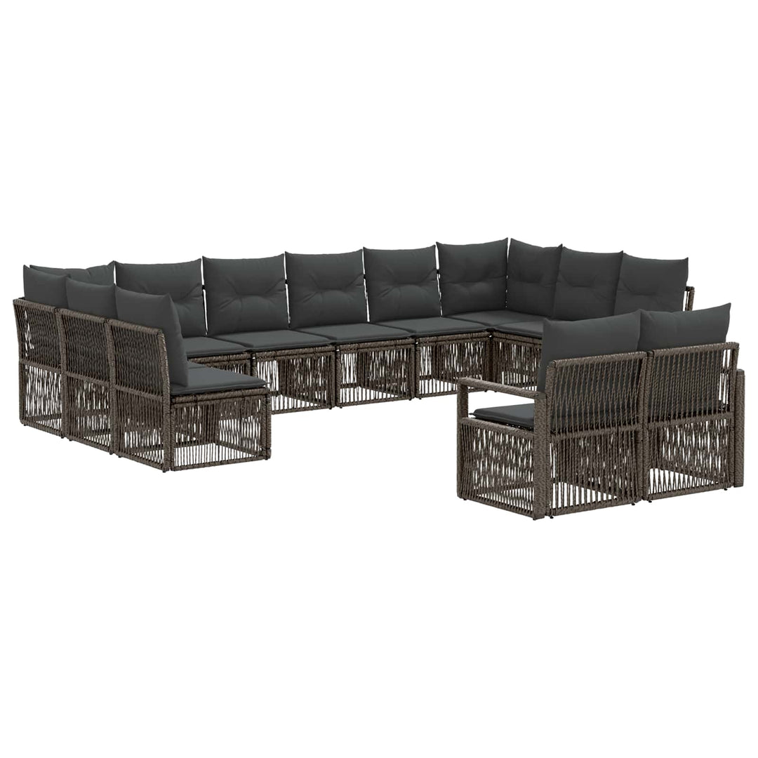 Havesofa Sæt 12 stk. Grå polyrattan
