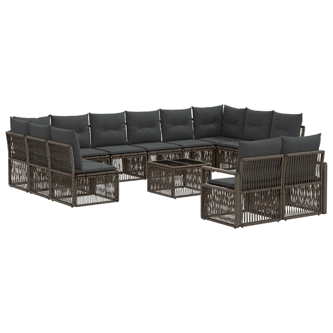 Havesofa Sæt 13 stk. Grå polyrattan