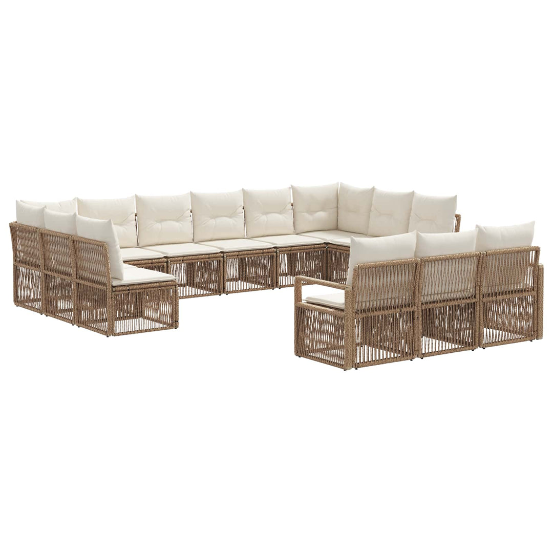 Havesofa Sæt 13 stk. Beige polyrattan
