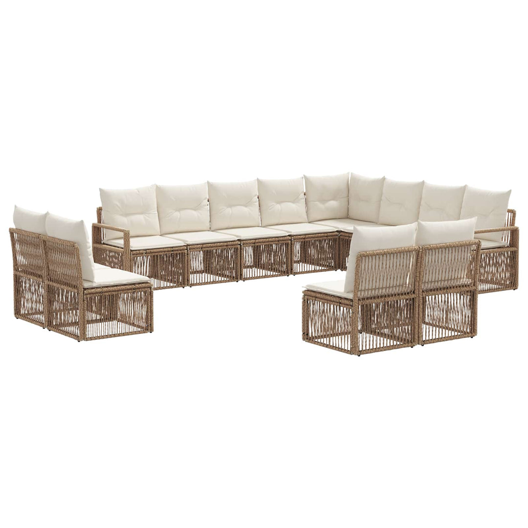Havesofa Sæt 12 stk. Beige polyrattan