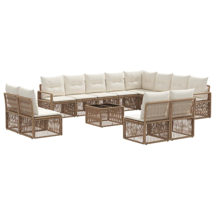 Havesofa Sæt 13 stk. Beige polyrattan