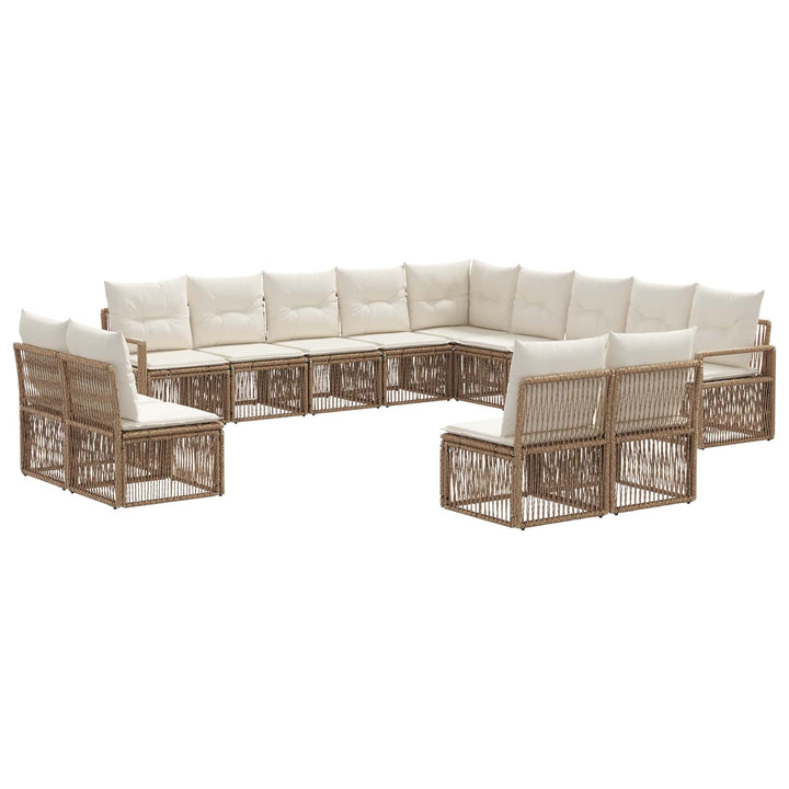 Havesofa Sæt 13 stk. Beige polyrattan