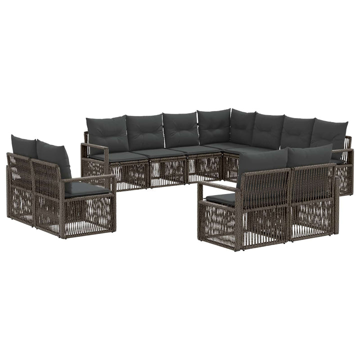 Havesofa Sæt 11 stk. Grå polyrattan