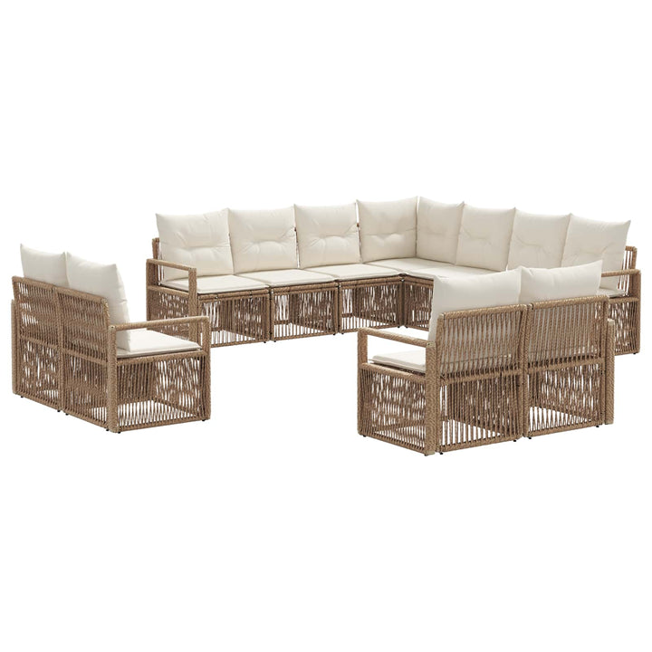 Havesofa Sæt 11 stk. Beige polyrattan