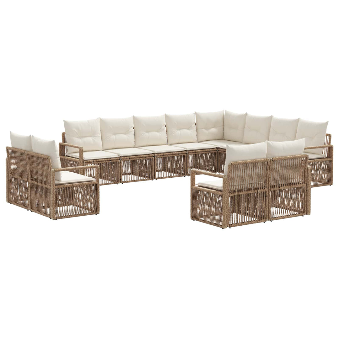 Havesofa Sæt 12 stk. Beige polyrattan