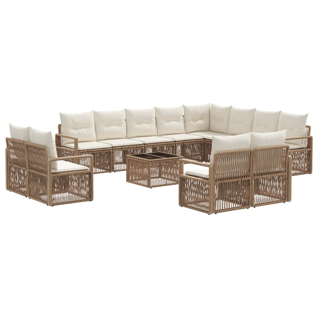 Havesofa Sæt 13 stk. Beige polyrattan