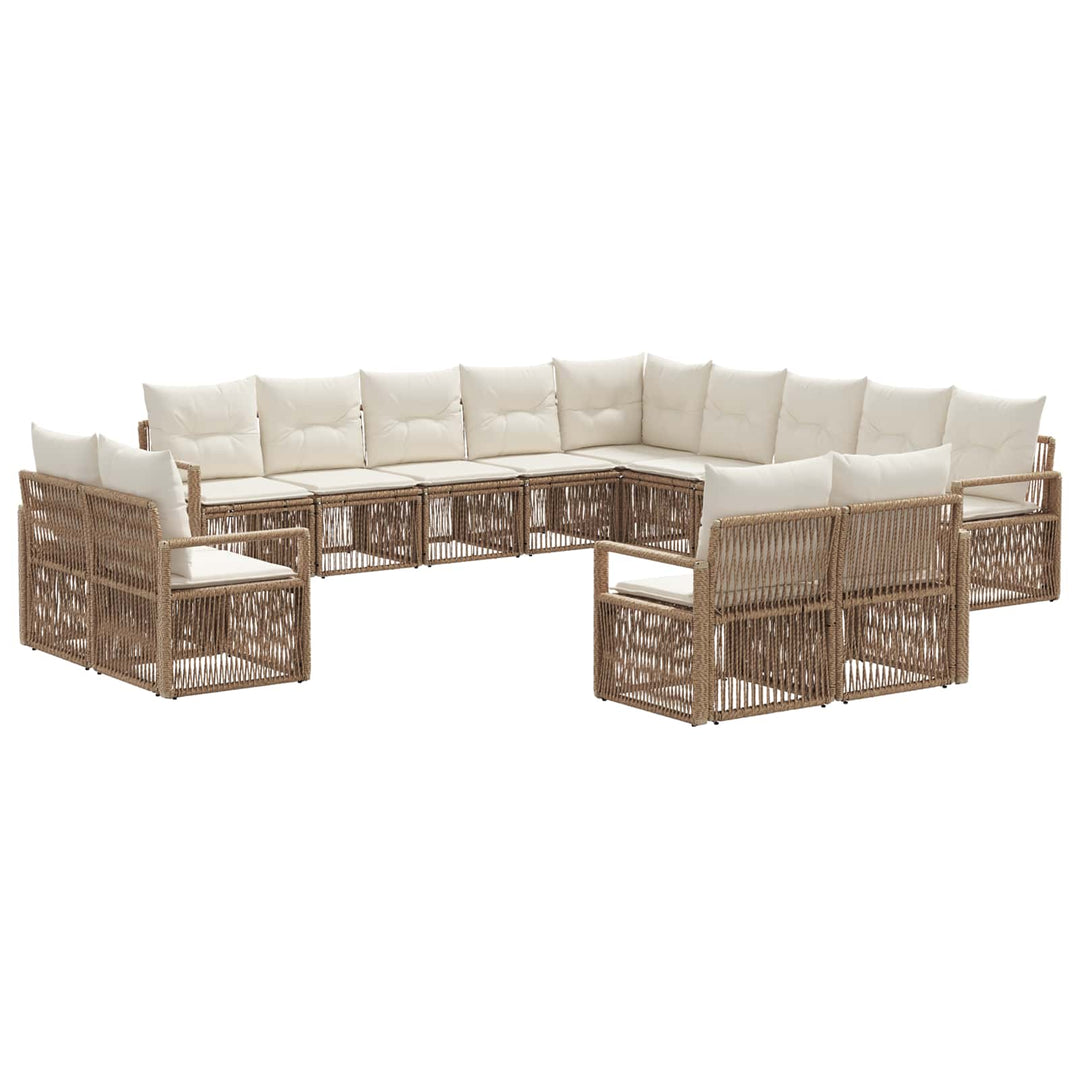 Havesofa Sæt 13 stk. Beige polyrattan
