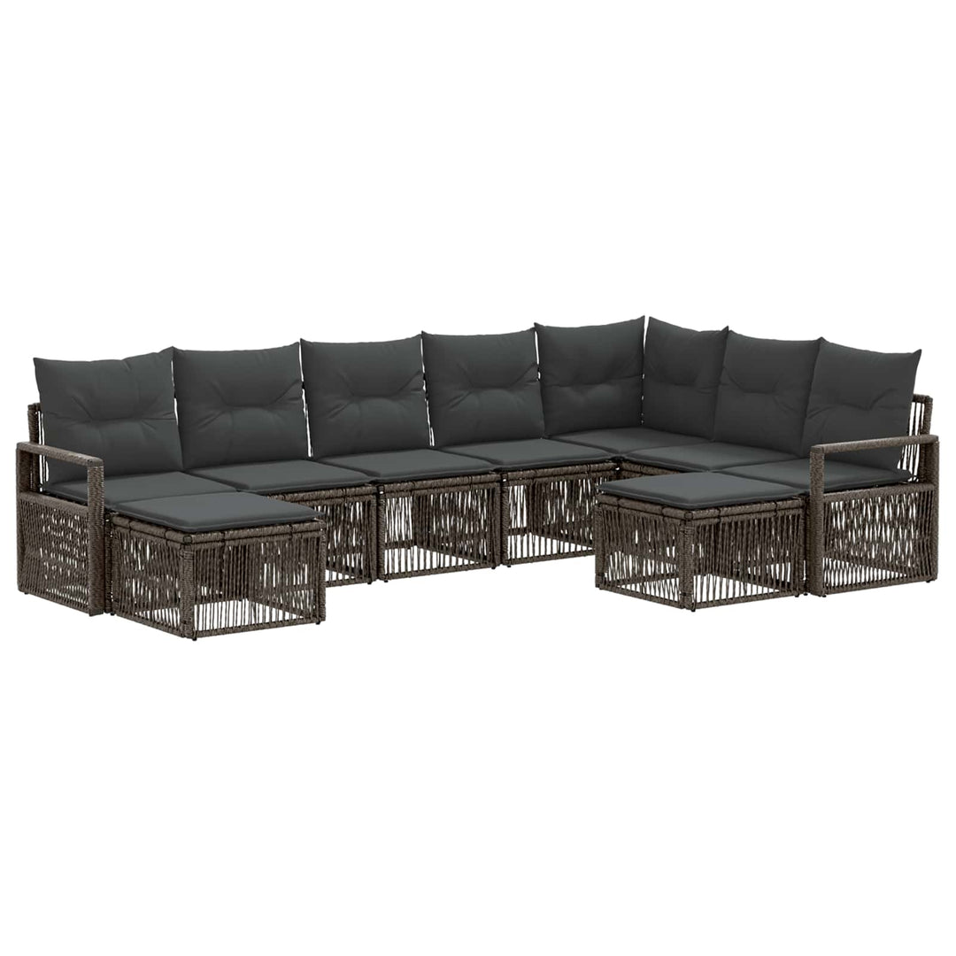 Havesofa Sæt 9 stk. Grå polyrattan