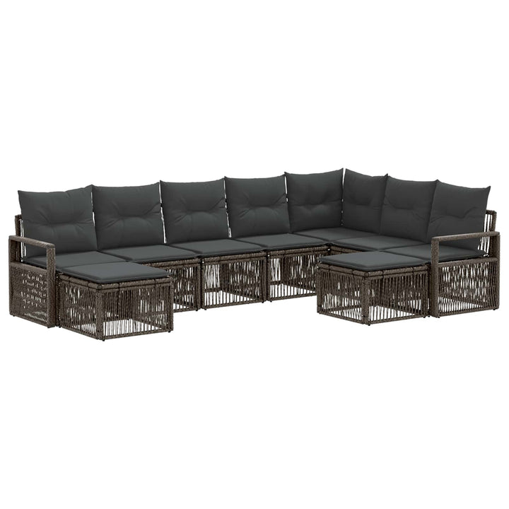 Havesofa Sæt 9 stk. Grå polyrattan