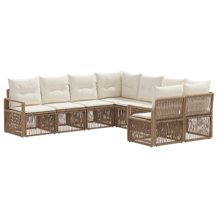 Havesofa Sæt 8 stk. 8-Antal sæder Beige polyrattan