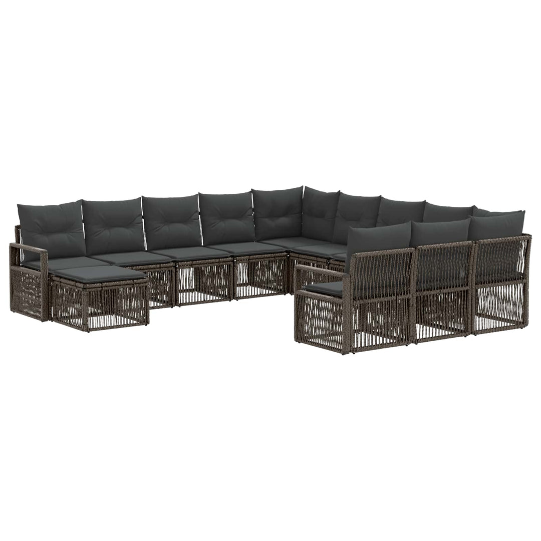 Havesofa Sæt 12 stk. Grå polyrattan