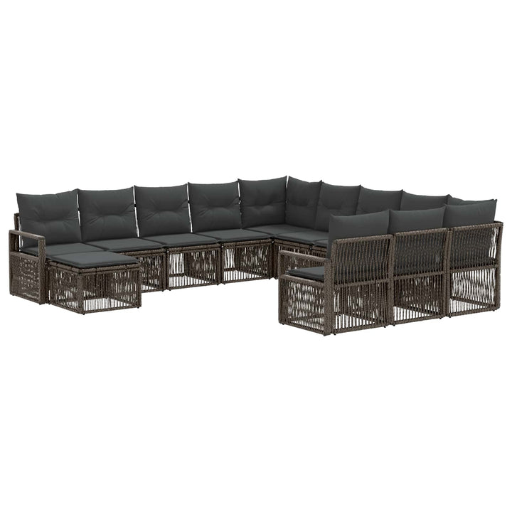 Havesofa Sæt 12 stk. Grå polyrattan
