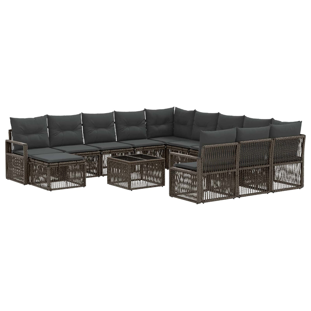 Havesofa Sæt 13 stk. Grå polyrattan