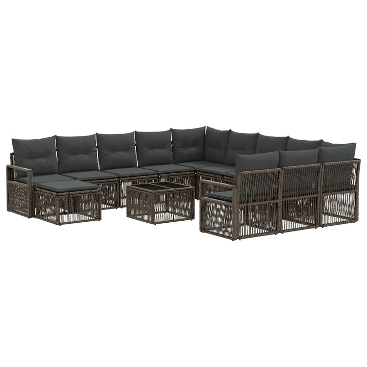 Havesofa Sæt 13 stk. Grå polyrattan