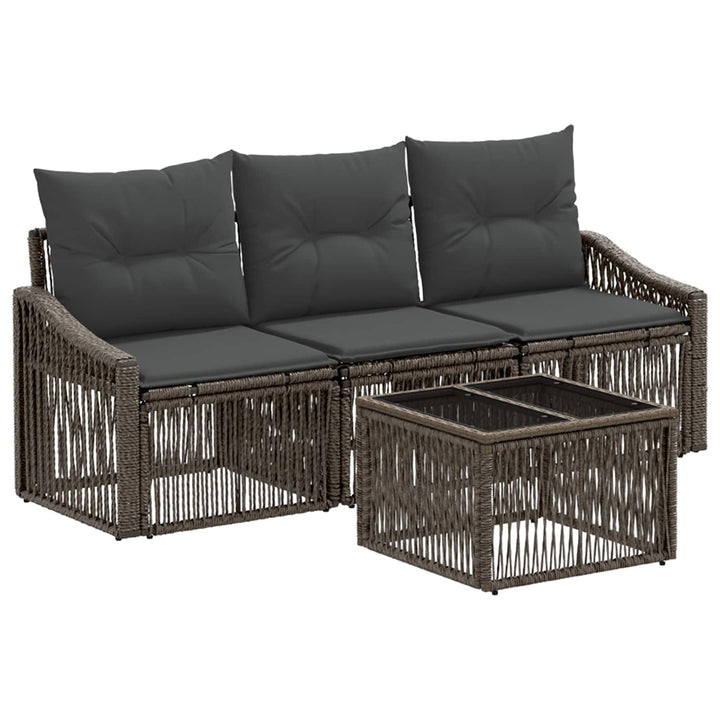 Havesofa Sæt 4 stk. Grå polyrattan