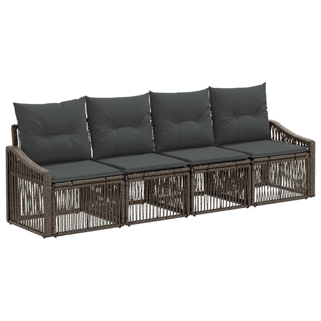 Havesofa Sæt 4 stk. Grå polyrattan