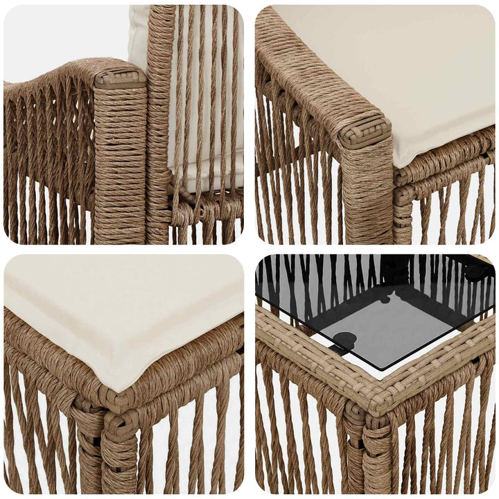 Havesofa Sæt 6 stk. Beige polyrattan