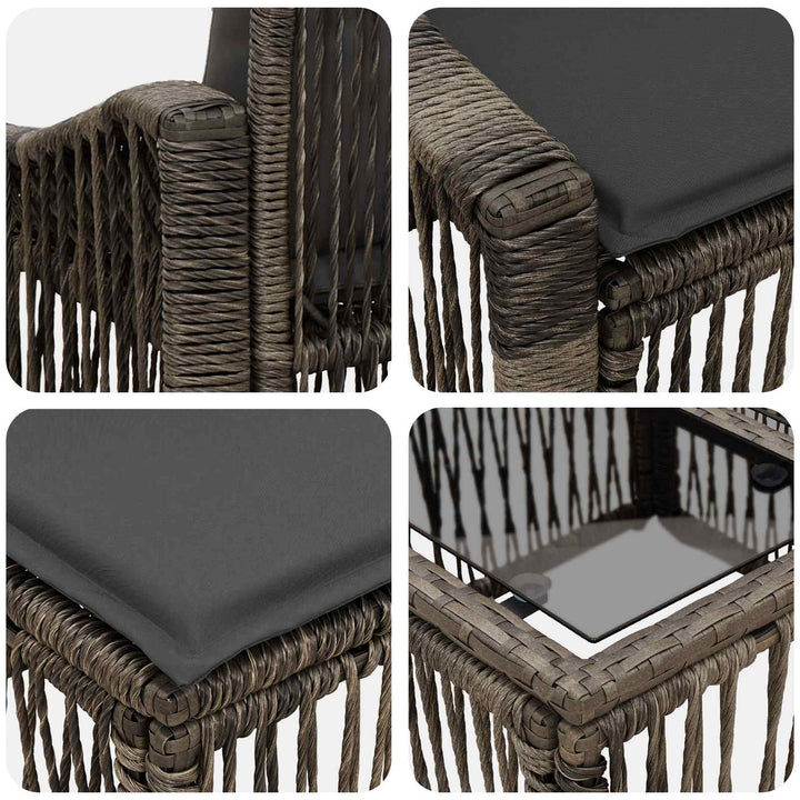 Havesofa Sæt 7 stk. Grå polyrattan