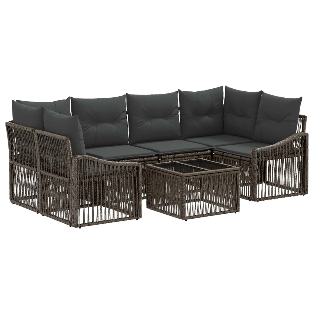 Havesofa Sæt 7 stk. Grå polyrattan