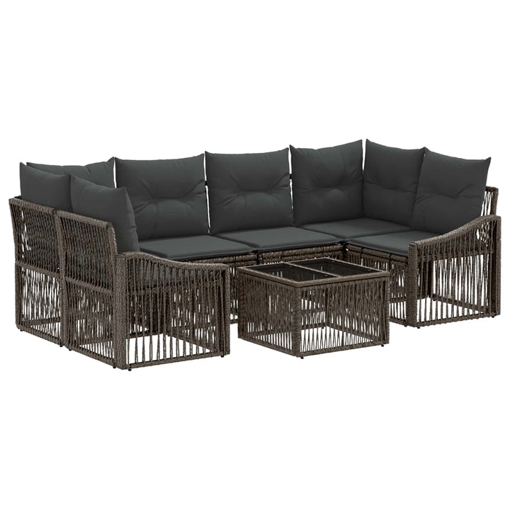 Havesofa Sæt 7 stk. Grå polyrattan