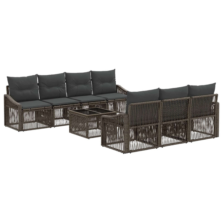 Havesofa Sæt 8 stk. Grå polyrattan