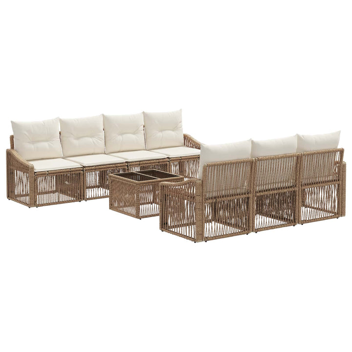 Havesofa Sæt 8 stk. Beige polyrattan