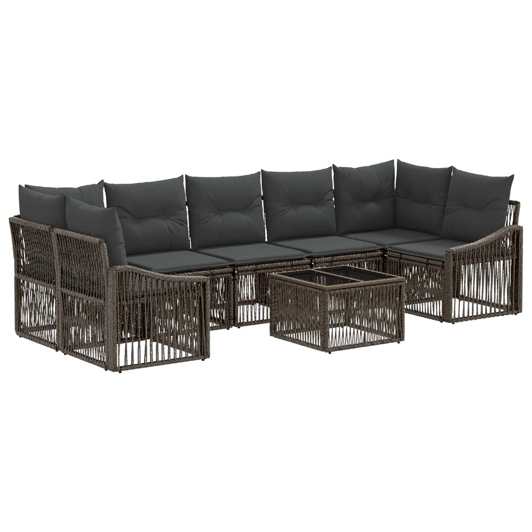Havesofa Sæt 8 stk. Grå polyrattan