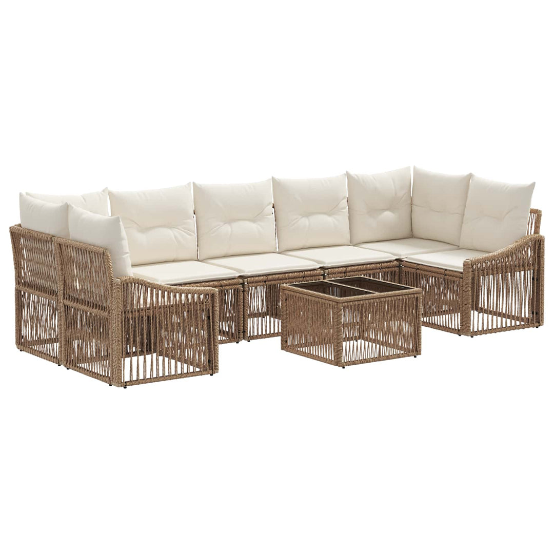 Havesofa Sæt 8 stk. Beige polyrattan