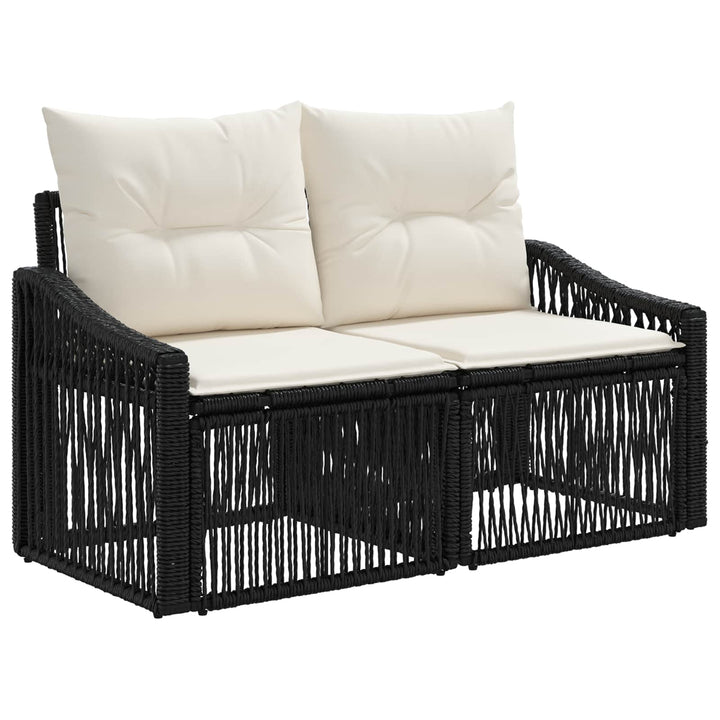 Havesofa Sæt 9 stk. Sort polyrattan