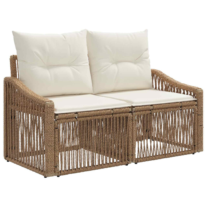 Havesofa Sæt 9 stk. Beige polyrattan