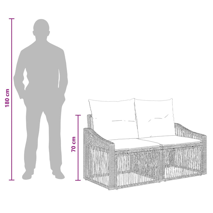 Havesofa Sæt 9 stk. Beige polyrattan