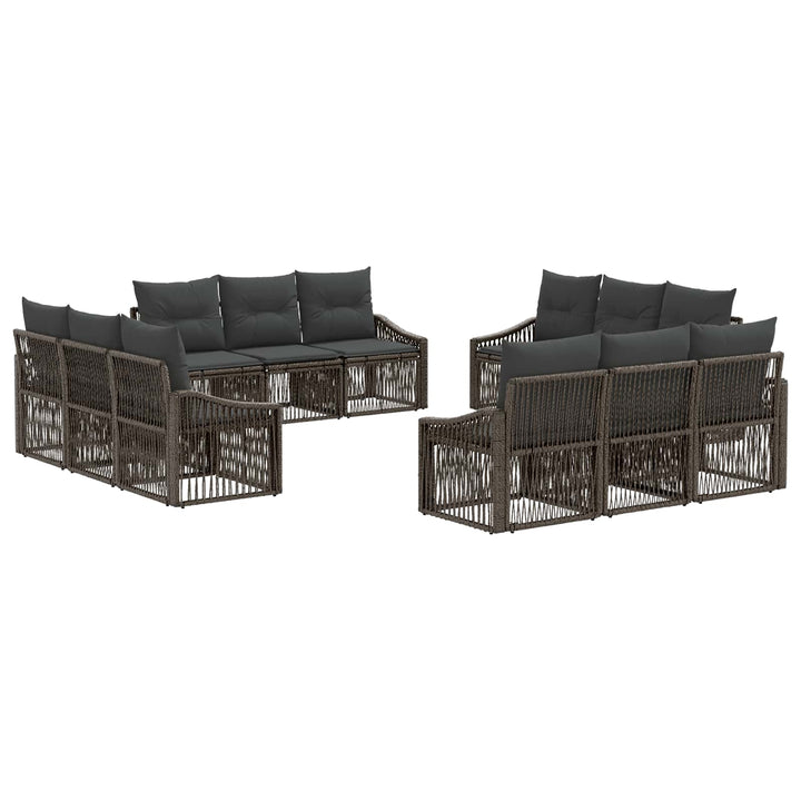 Havesofa Sæt 12 stk. Grå polyrattan