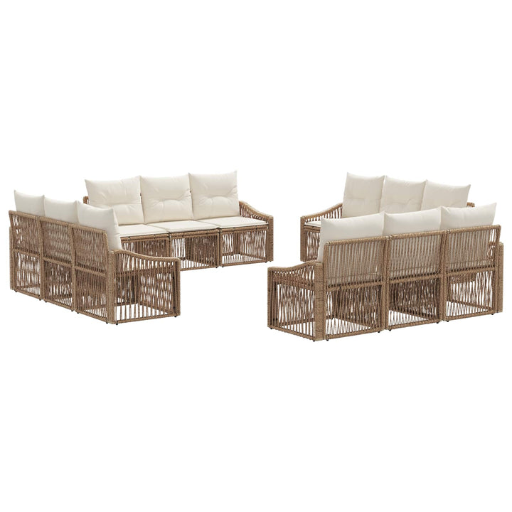 Havesofa Sæt 12 stk. Beige polyrattan