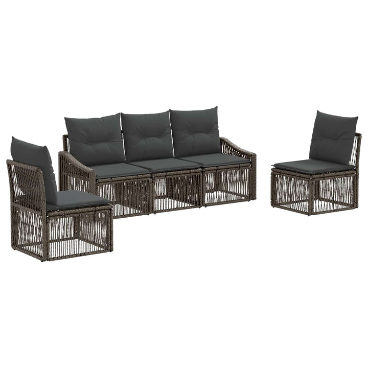 Havesofa Sæt 5 stk. Grå polyrattan