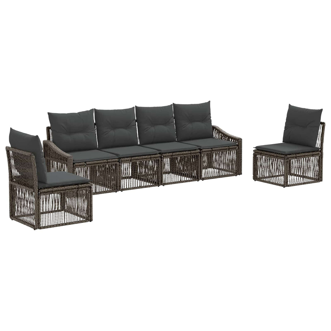 Havesofa Sæt 6 stk. Grå polyrattan