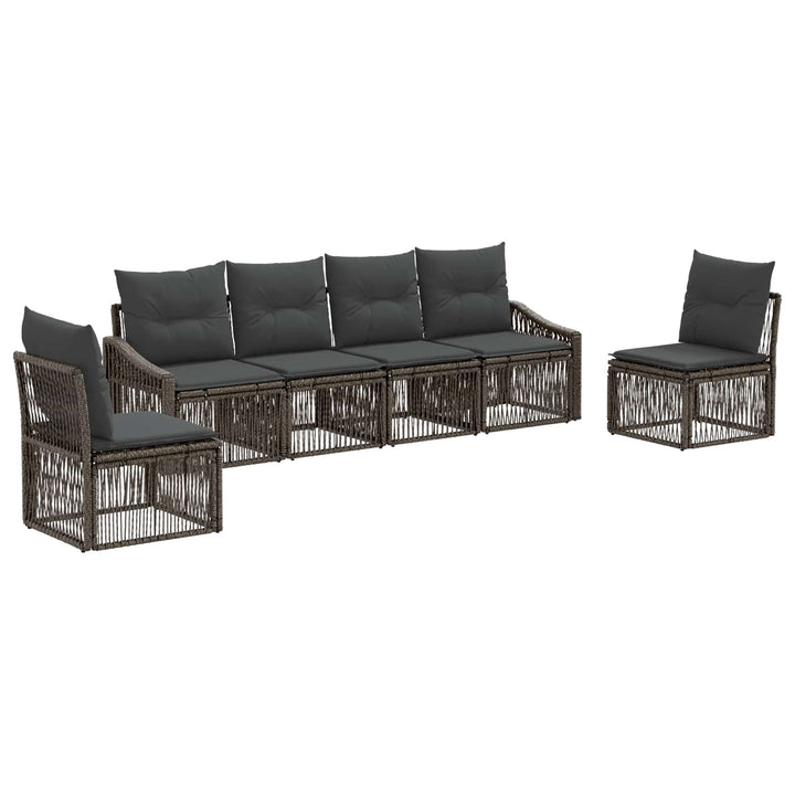 Havesofa Sæt 6 stk. Grå polyrattan