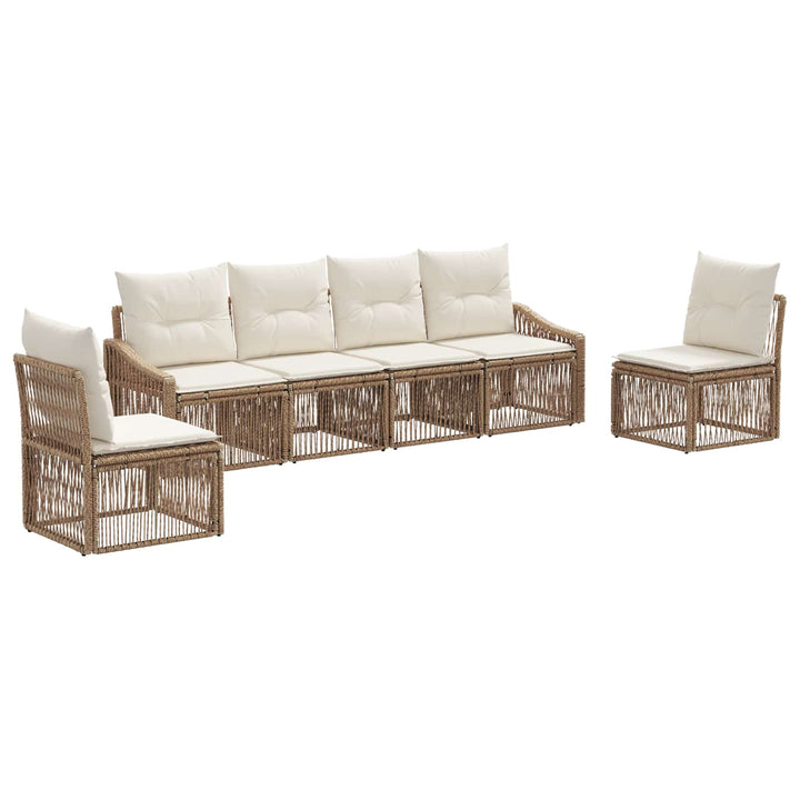 Havesofa Sæt 6 stk. Beige polyrattan