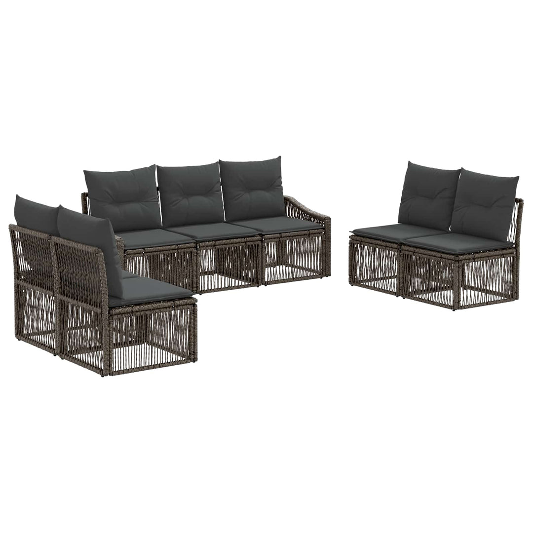 Havesofa Sæt 7 stk. Grå polyrattan