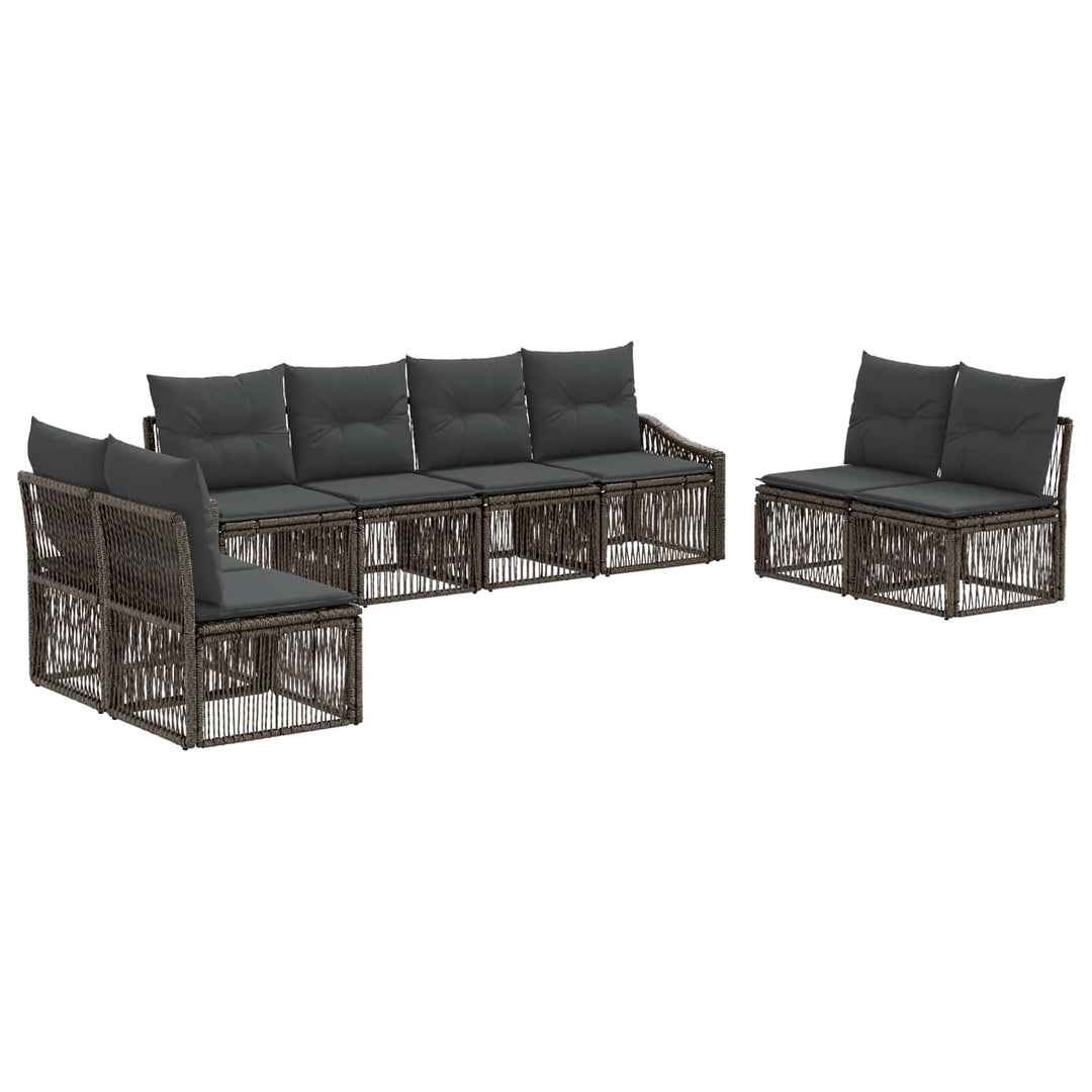Havesofa Sæt 8 stk. Grå polyrattan