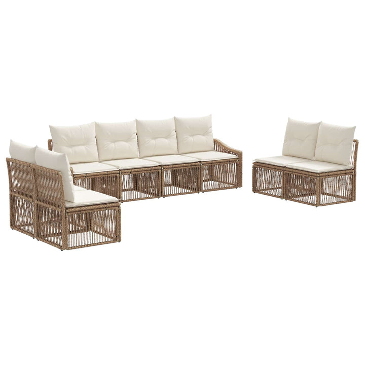 Havesofa Sæt 8 stk. Beige polyrattan