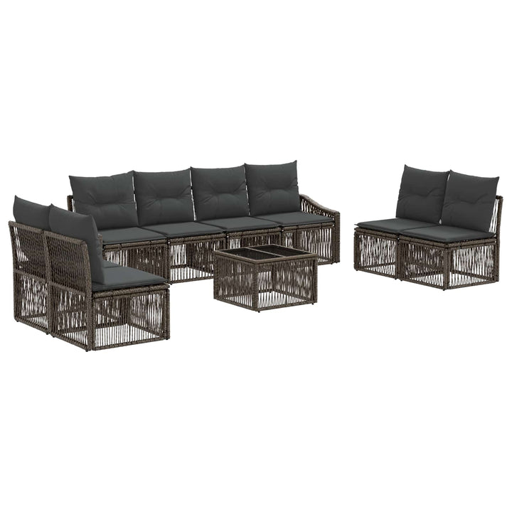Havesofa Sæt 9 stk. Grå polyrattan