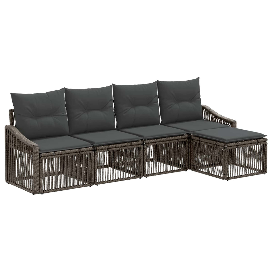 Havesofa Sæt 5 stk. Grå polyrattan