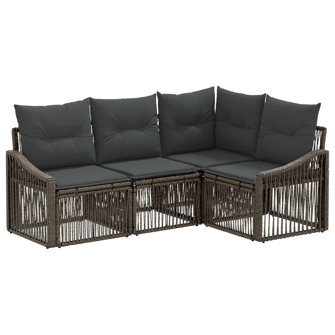 Havesofa Sæt 4 stk. Grå polyrattan