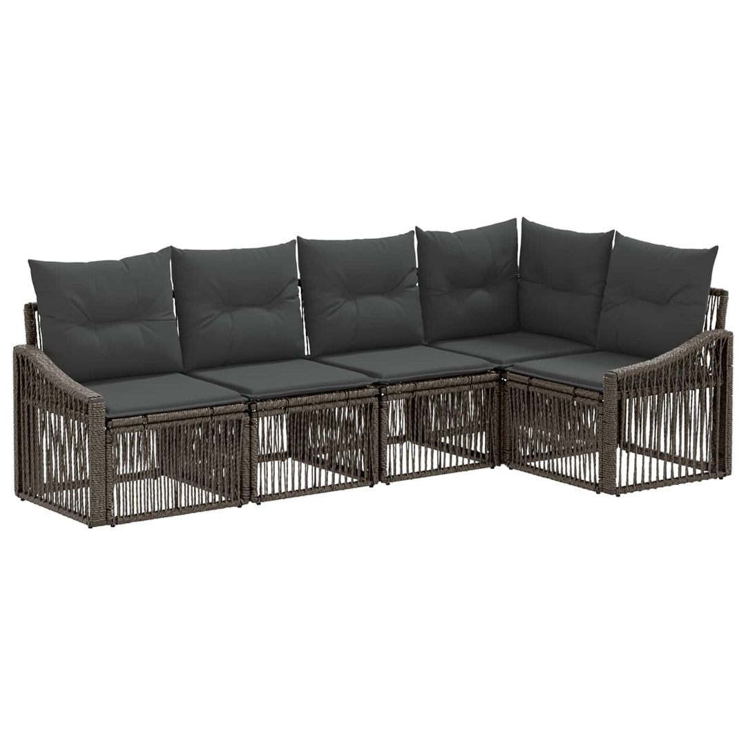 Havesofa Sæt 5 stk. Grå polyrattan