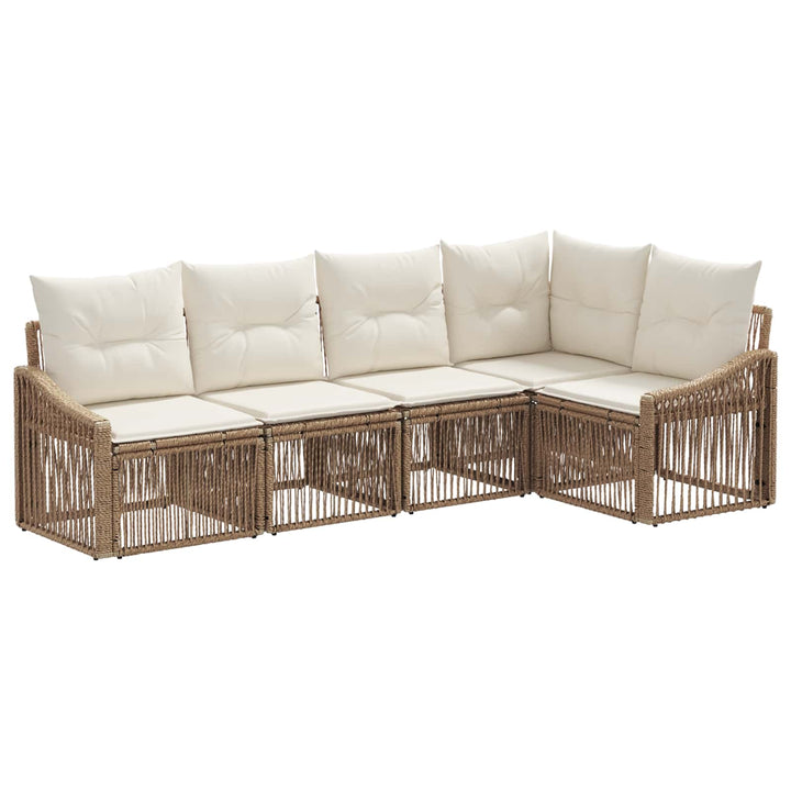 Havesofa Sæt 5 stk. Beige polyrattan