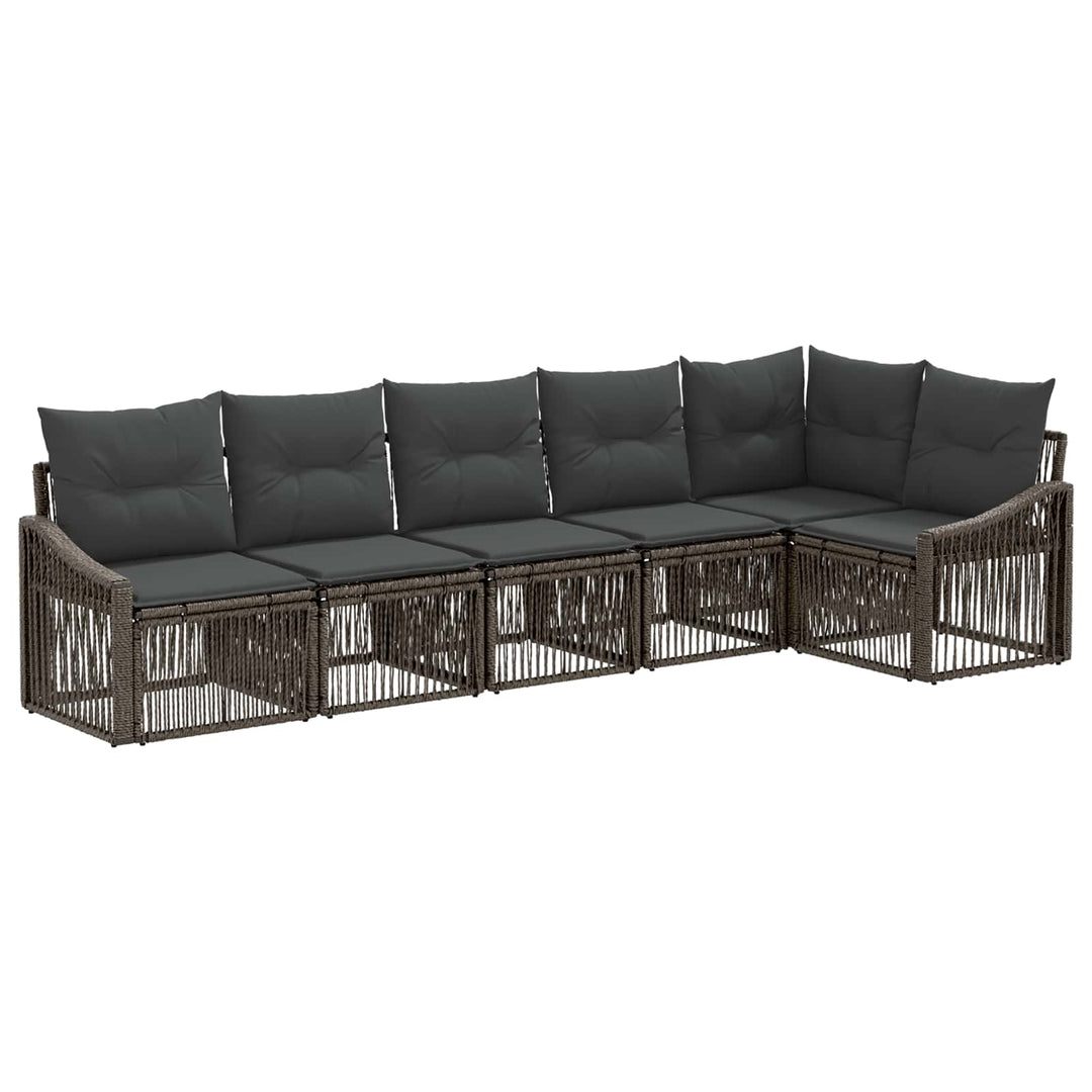 Havesofa Sæt 6 stk. Grå polyrattan