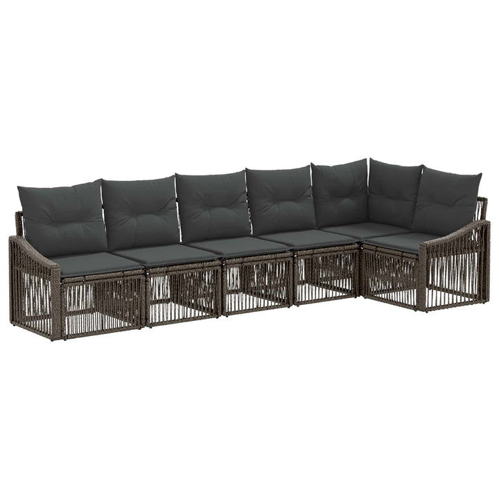 Havesofa Sæt 6 stk. Grå polyrattan