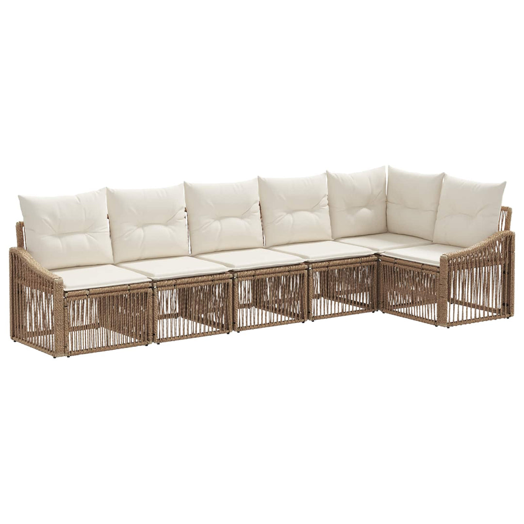 Havesofa Sæt 6 stk. Beige polyrattan