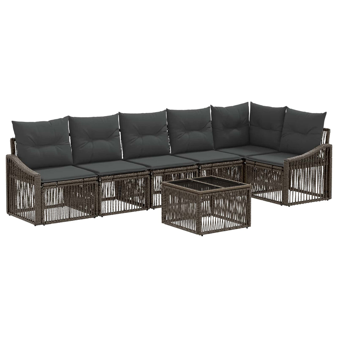 Havesofa Sæt 7 stk. Grå polyrattan